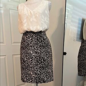 LOFT Brown Zebra Print Pencil Skirt